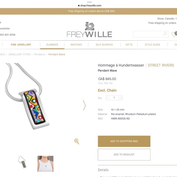 FREYWILLE Wave Pendant - Homage à Hundertwasser - Street Rivers - Picture 6 of 7